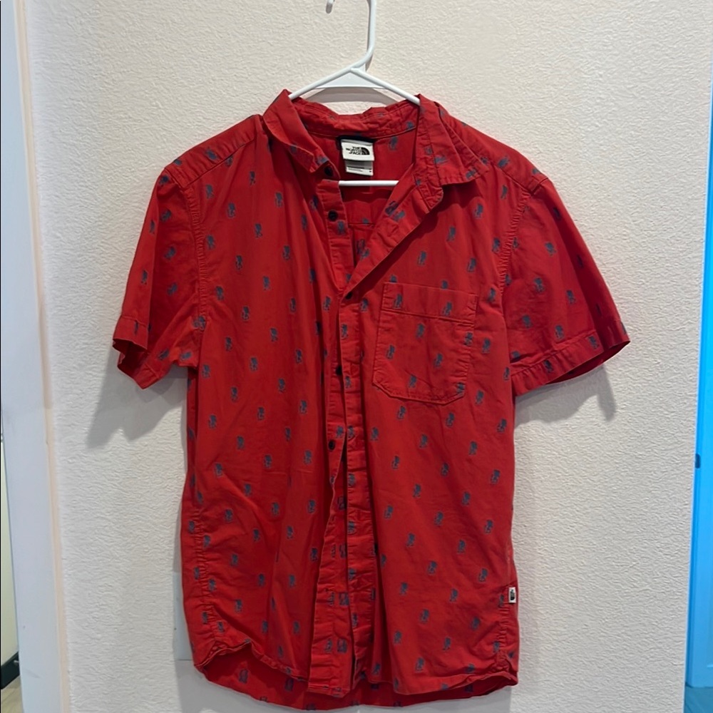 North face button down fun pattern work shirt